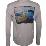 Men's Sun Protective Fishing Shirt Grey/Whiplash Rainbow Trout