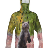 Grizzly Bear Sun Protective Wildlife Graphic Hoodie