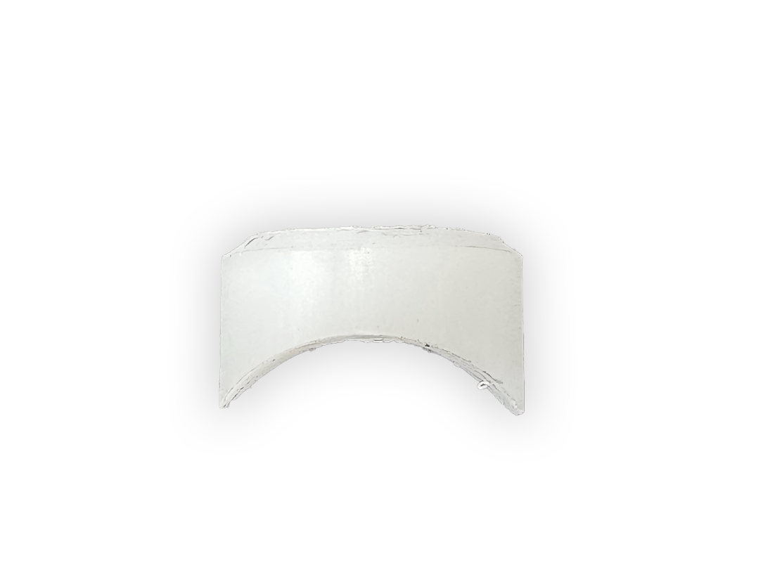 White gunnel spacer with top surface and curved notch