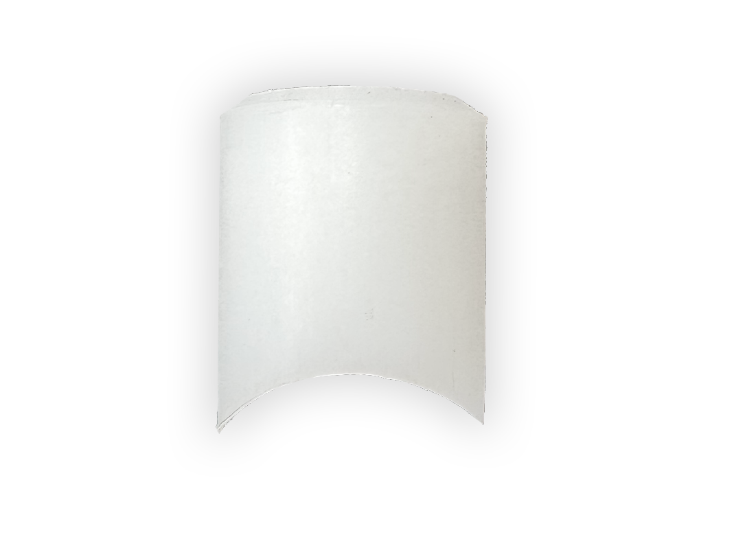 White gunnel spacer end piece with curved notch