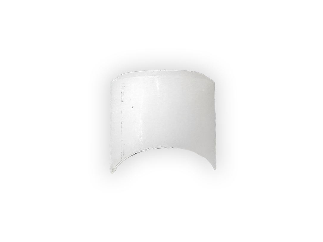 White gunnel spacer piece with curved bottom cutout