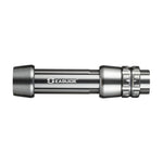 Polished silver boat rod reel seat with metal end hoods and locking nut