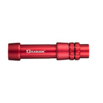 Red boat rod reel seat with metal end hoods and segmented locking nut