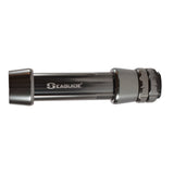 Dark gray boat rod reel seat with silver end hoods and segmented locking nut