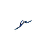 Blue titanium hook keeper clip with loop and two fork prongs