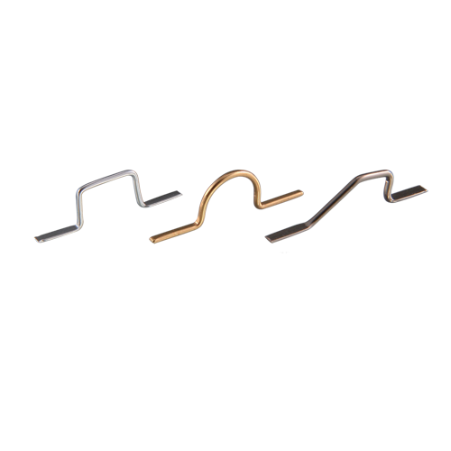 Metal hook keeper, three-piece set in dark, gunmetal, and gold finishes
