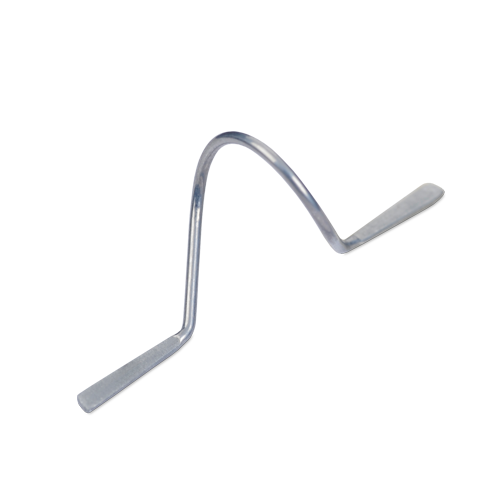 Snake guide line guide with curved metal frame and two-prong base, polished silver