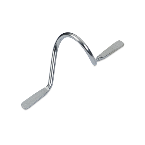 Metal snake guide with two flat feet, curved arch and tapered side arms