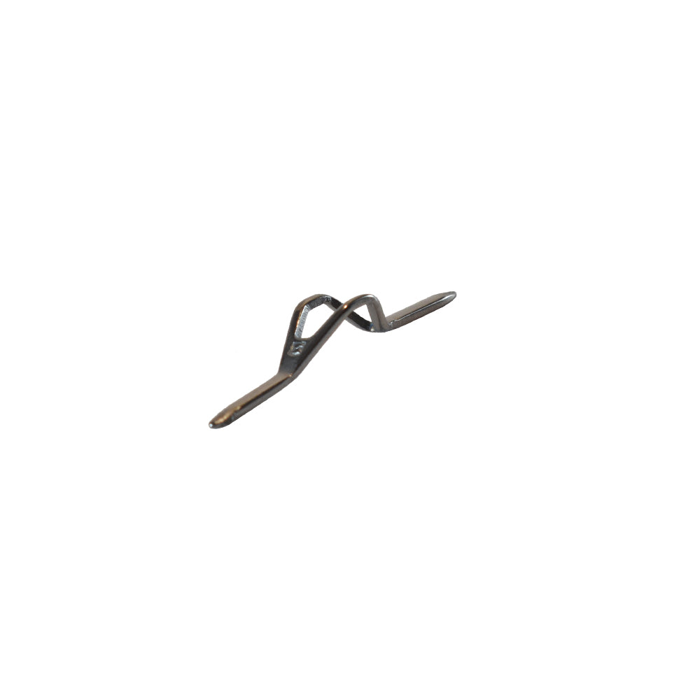 Gunmetal titanium hook keeper clip with loop and two fork prongs