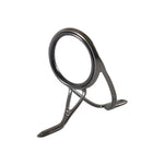 Black double-foot fishing rod guide with a circular frame and two legs