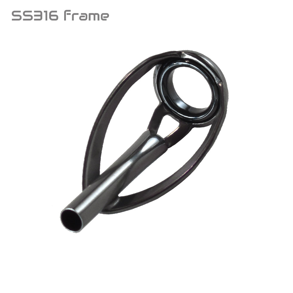 Seaguide Tip Top XRT fishing rod guide frame, black ring and insert