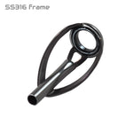 Seaguide Tip Top XRT fishing rod guide frame, black ring and insert