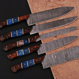 Damascus Kitchen Knives Set