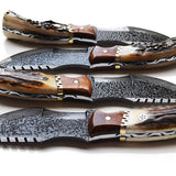 Custom Hand Forged Damascus Steel Tom Brown Tracker Knife - Ideal for Survival, Camping & Tactical Use | KBS Knives