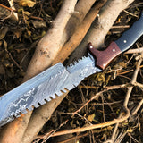 Custom Handcrafted Damascus Steel Tanto Tactical Tracker Knife - Ideal for Survival, Camping & Tactical Use | KBS Knives