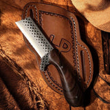 Handcrafted Farrier Rasp Bull Cutter Knife - 8" File Steel with Burl Rosewood Handle