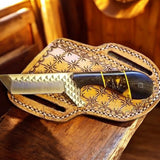 Handcrafted Tanto Bull Cutter Knife - 7.5" Rasp File Steel with Epoxy Resin Handle
