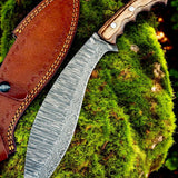 Handmade Damascus Steel Kukri Blade 14.5" Knife