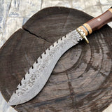 Handmade Kukri from Nepal - Damascus Blade 15"