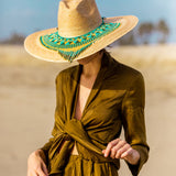 Turquoise Cascading Beaded Hat Necklace