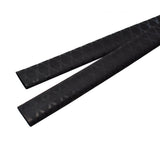 Black heat shrink tubing with crisscross grid texture and open ends