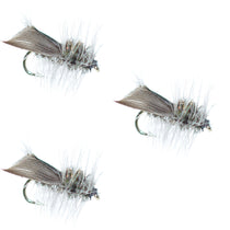 Hemingway Caddis dry fly hook size 14—silver-brown wings and white hackle