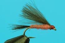 Hendrickson CDC emerger fly with brown fuzzy body and olive CDC wing