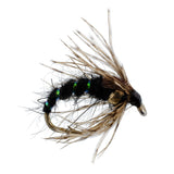Black Holy Grail Caddis Pupa Emerger 6 Flies Hook Size 14