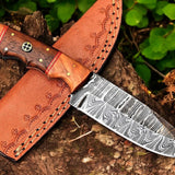 Sunset Ridge Hunter Knife Damascus Steel & Rosewood Handle