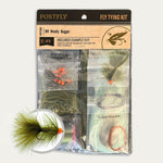 Bead head Woolly Bugger fly tying kit with olive wool and copper wire #35, hooks and beads.