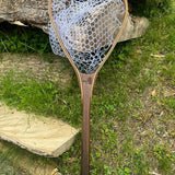 XL 18"x14" - Adams Dry Fly Engraved - Natural Fly Fishing Traditional Landing Net - Handcrafted & Made in USA
