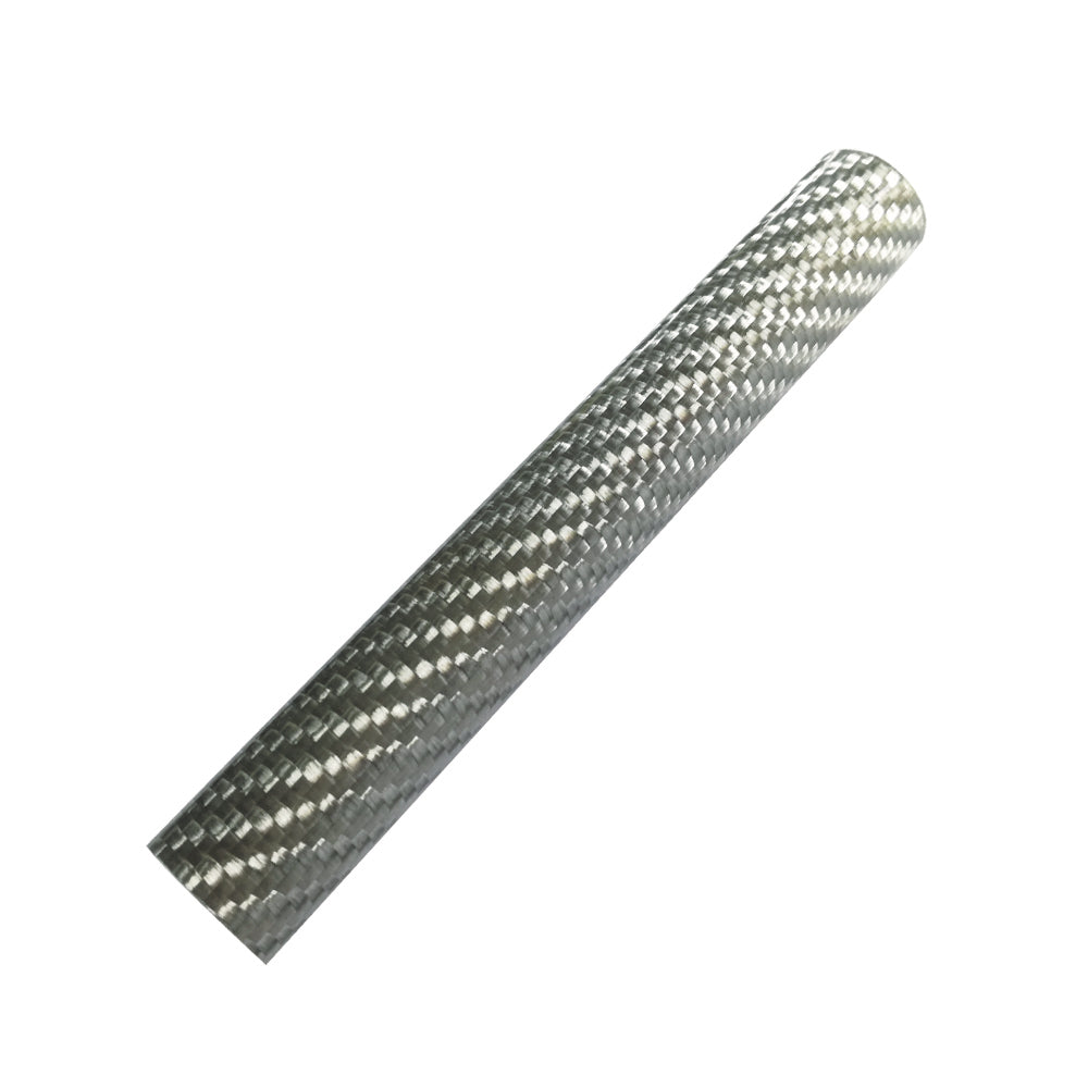 Silver carbon fiber reel seat insert tube sleeve, single piece
