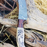 Engraved Hunting Tanto Knife