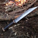 Custom Handmade Hand Forged 1095 Steel Viking Seax Knife with Rosewood Handle and Brass Guards by KBS Knives Store