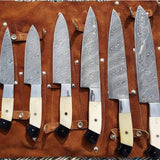 Damascus Kitchen Knives Set