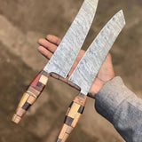 Damascus Steel Chef Knives Pairing Set