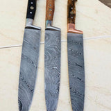Damascus Steel 03 PCS Chef Knives Set ( Deal )
