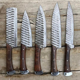 New 05 PCS Damascus Forged Steel Kitchen Knives Set