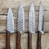 New 05 PCS Damascus Forged Steel Kitchen Knives Set