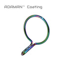 Iridescent ADAMAN-coated fly fishing guide ring with tapered frame