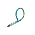 Iridescent ADAMAN™ coated fly guide ring with rainbow sheen oval loop