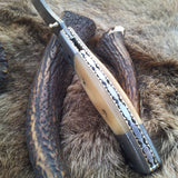 Everyday Carry Damascus Steel Folding Pocket Knife with Bone Handle – The BoneShaper