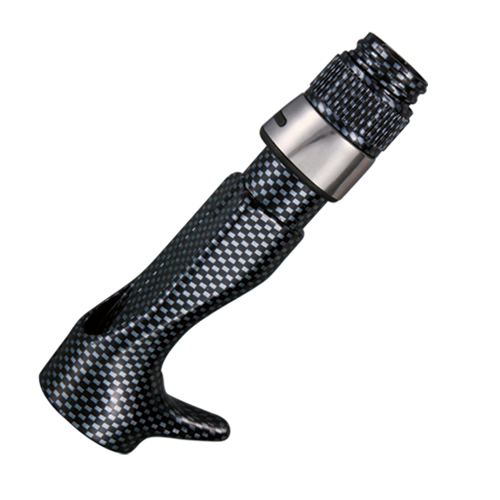 SEAGUIDE casting reel seat with checkered grip, black hood, and silver insert ring