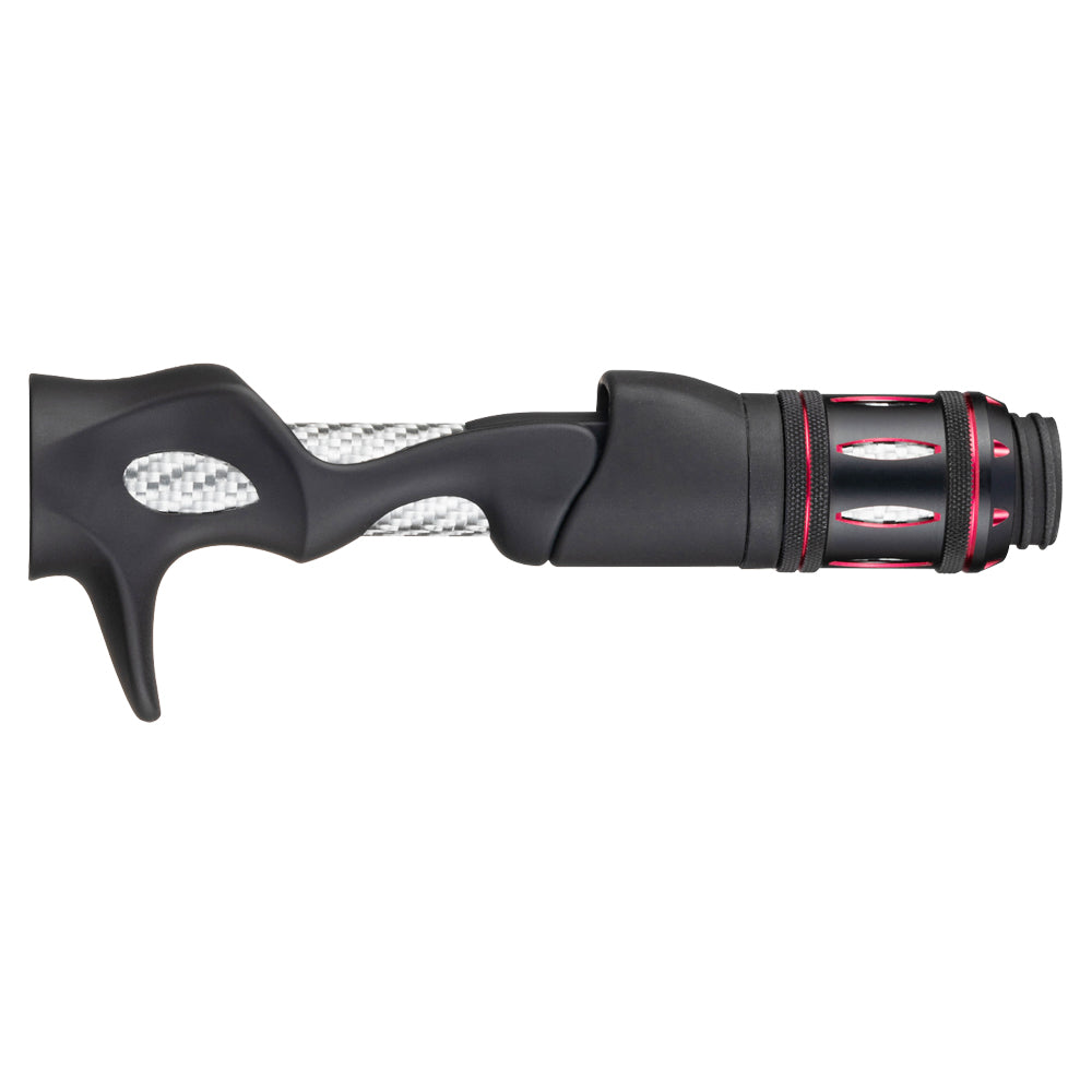 SEAGUIDE Casting Reel Seat Model XCSS in black with red accents on hood and grip