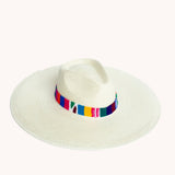 Western Wide Brim White Palm Leaf Straw Hat