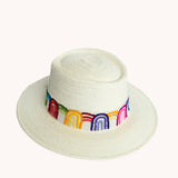 Bucket White Palm Leaf Straw Hat