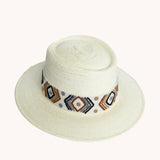Bucket White Palm Leaf Straw Hat