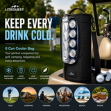 LITEGUEST 6 Can Cooler Bag – Portable Insulated Beverage Carrier