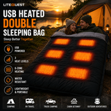 LITEGUEST Heated 2-Person Sleeping Bag | Double Camping Sleeping Bag
