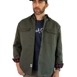 Lined Yukon Flannel Shirt Jacket, Olive